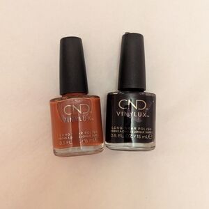 CND Vinylux Nail Polish Duo - Orange/Brown and Black Maple leaves & Dark Dahlia
